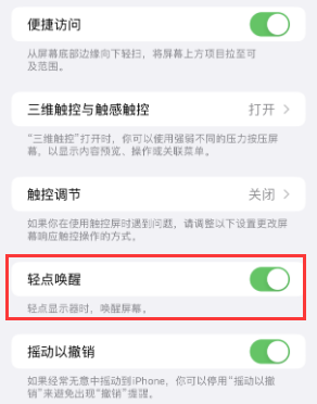 灵台苹果授权维修站分享iPhone轻点无法唤醒怎么办 