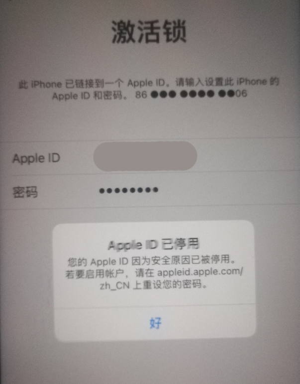 灵台苹果手机维修分享iPhone 12 出现提示“Apple ID 已停用”怎么办 